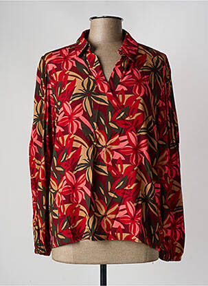 Blouse imprimé fleurs manches longues rouge JULIE GUERLANDE femme