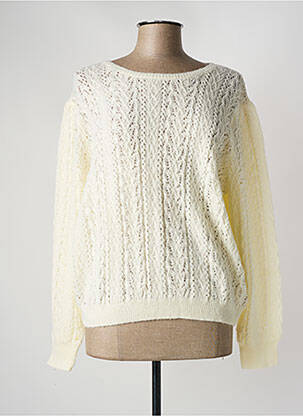 Pull resserrée sur le bas manches longues blanc PRINCESSE NOMADE femme