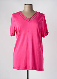 T-shirt col v manches courtes rose DIANE LAURY femme