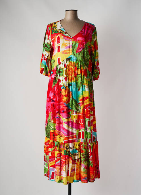 Robe longue rouge ORIENTIQUE NATURALLY pour femme