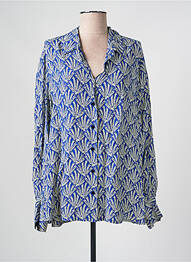 Chemisier imprimé fantaisie manches longues bleu MASAI femme