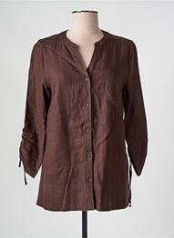 Chemisier coupe droite manches longues marron DIANE LAURY femme