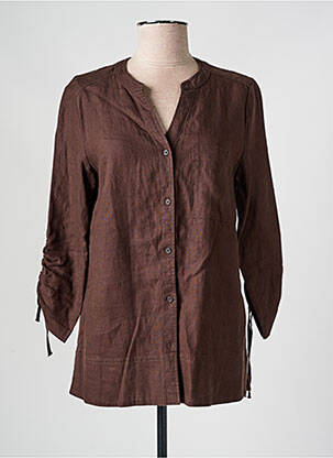 Chemisier coupe droite manches longues marron DIANE LAURY femme