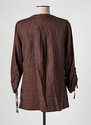 Chemisier coupe droite manches longues marron DIANE LAURY femme