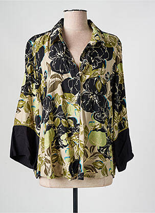 Chemisier imprimé fantaisie manches longues noir MASAI femme