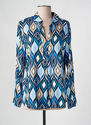 Chemisier imprimé fantaisie manches longues bleu BETTY BARCLAY femme