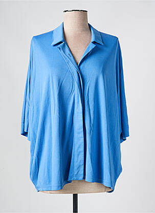 Chemisier coupe droite manches courtes bleu MASAI femme