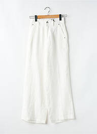 Pantalon droit fermeture zippée sous rabat boutonné taille normale blanc STREET ONE femme