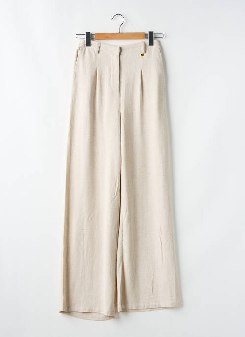 Pantalon flare taille élastique taille normale beige JULIE GUERLANDE femme