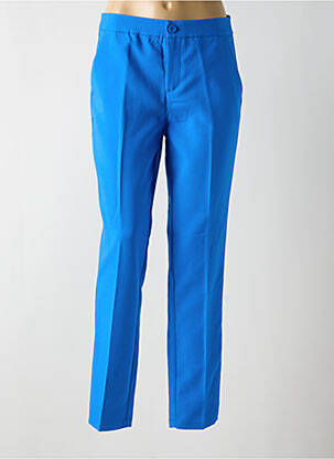 Pantalon droit fermeture zippée sous rabat boutonné bleu STREET ONE femme