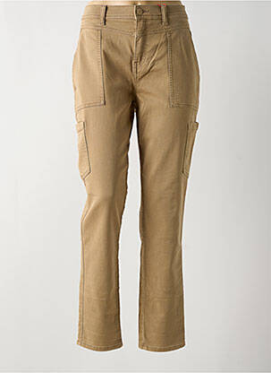 Pantalon droit fermeture zippée sous rabat boutonné beige STREET ONE femme