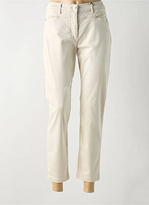 Pantalon 7/8 fermeture zippée sous rabat boutonné beige BETTY BARCLAY femme