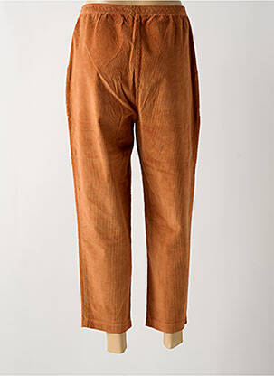Pantalon 7/8 taille élastique marron MALOKA femme
