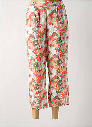 Pantalon 7/8 taille élastique orange C'EST BEAU LA VIE femme