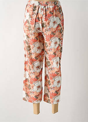 Pantalon 7/8 taille élastique orange C'EST BEAU LA VIE femme