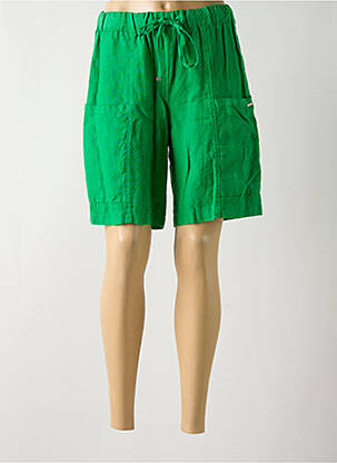 Bermuda taille élastique vert MALOKA femme