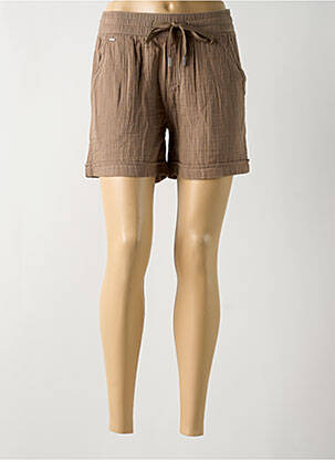 Short coupe droite marron STREET ONE femme