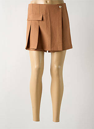 Jupe short coupe droite marron TIFFOSI femme