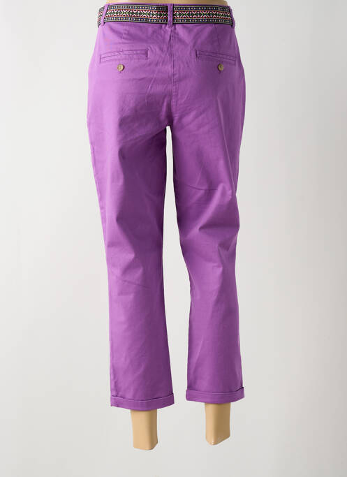 Pantalon 7/8 fermeture zippée sous rabat boutonné violet JULIE GUERLANDE femme