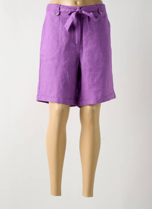 Bermuda coupe droite violet JULIE GUERLANDE femme