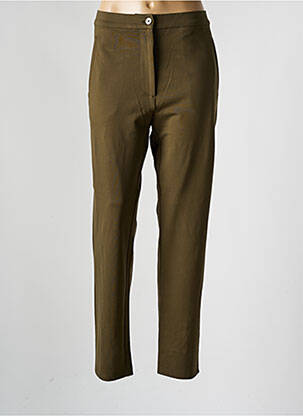 Pantalon chino fermeture zippée sous rabat boutonné taille normale vert MASAI femme