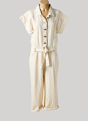 Combi-pantalon fermeture boutonnée sur le devant manches courtes beige C'EST BEAU LA VIE femme