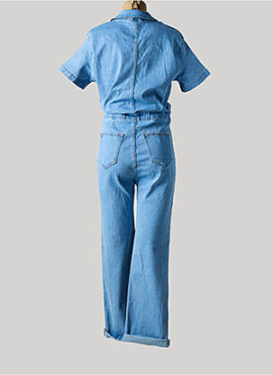 Combi-pantalon fermeture boutonnée sur le devant manches courtes bleu FOLYROSE femme