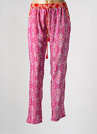 Pantalon droit tissage popeline taille normale rose PINK PLANET femme