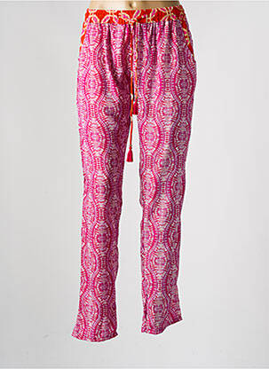 Pantalon droit tissage popeline taille normale rose PINK PLANET femme
