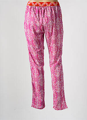 Pantalon droit tissage popeline taille normale rose PINK PLANET femme