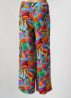Pantalon droit tissage popeline taille normale orange MALOKA femme