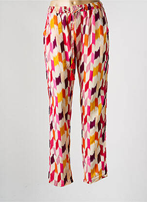 Pantalon droit tissage popeline taille normale rose PINK PLANET femme