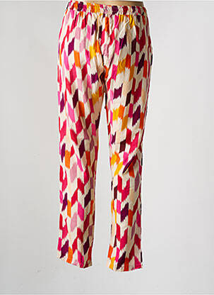Pantalon droit tissage popeline taille normale rose PINK PLANET femme