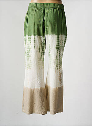 Pantalon large tissage popeline taille normale vert PINK PLANET femme