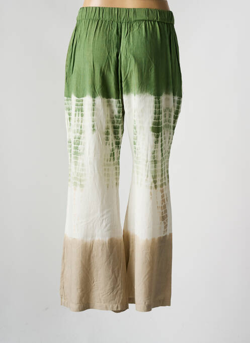 Pantalon large tissage popeline taille normale vert PINK PLANET femme