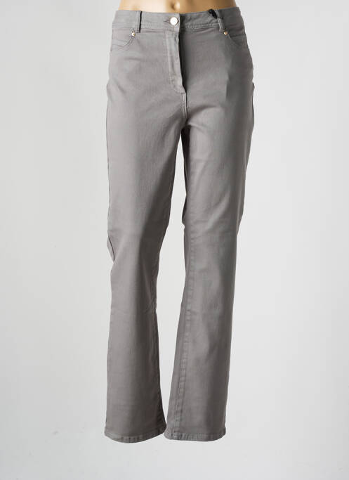 Jeans coupe slim gris JULIE GUERLANDE pour femme