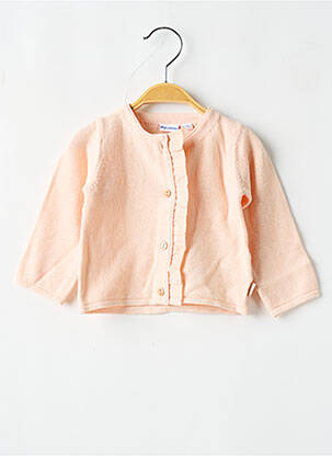 Gilet manches longues col rond rose P'TIT BISOU fille