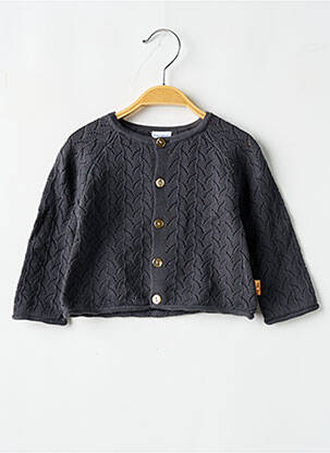 Gilet manches longues resserrée sur le bas gris P'TIT BISOU fille