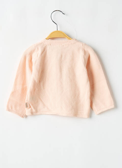 Gilet manches longues col rond rose P'TIT BISOU fille