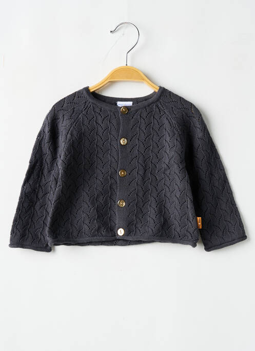 Gilet manches longues resserrée sur le bas gris P'TIT BISOU fille