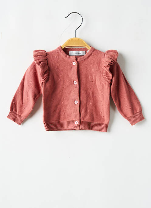 Gilet manches longues rose MARESE pour fille