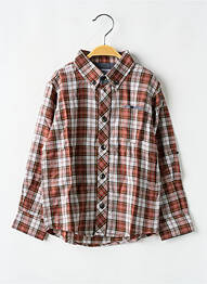 Chemise manches longues tissage popeline marron MARESE garcon