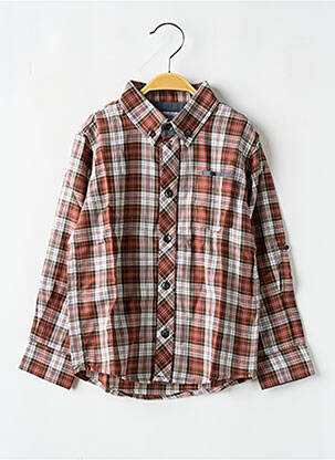 Chemise manches longues tissage popeline marron MARESE garcon