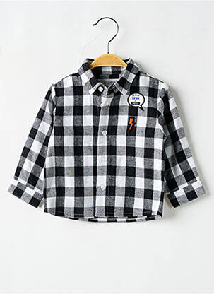 Chemise manches longues imprimé carreaux noir MARESE garcon