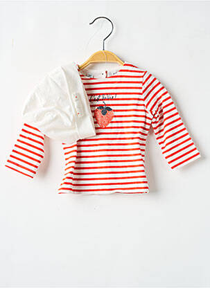 T-shirt coupe cintrée manches longues rouge MARESE fille