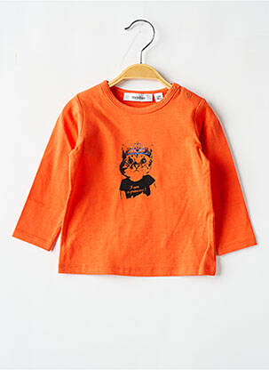 T-shirt coupe cintrée manches longues orange MARESE fille