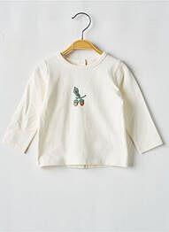 T-shirt coupe cintrée manches longues beige P'TIT BISOU fille