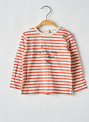 T-shirt manches longues manches longues orange P'TIT BISOU enfant