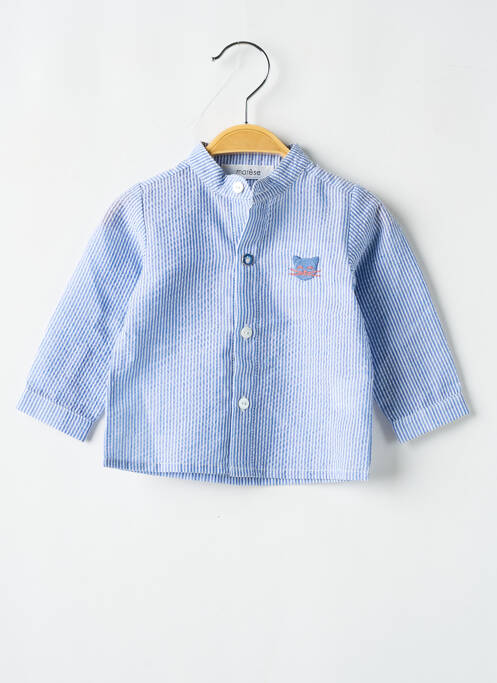 Chemise manches longues imprimé rayures bleu MARESE garcon