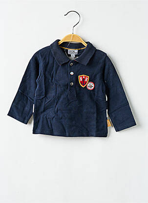 Polo tissage jersey manches longues bleu NANO & NANETTE garcon